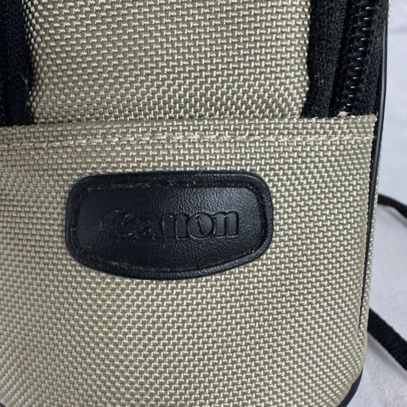 Canon Camera Lens Case LZ1324 Light Beige & Black Nylon with Shoulder Strap - Picture 2 of 4